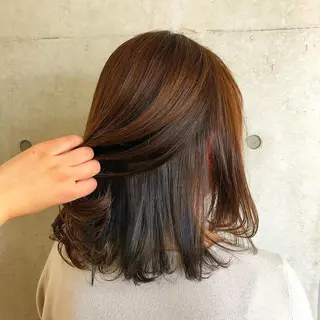 ミディアム カラー nagisa /縮毛矯正のヘアスタイル