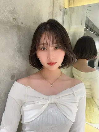 ミディアム karin ボブハイトーンのヘアスタイル