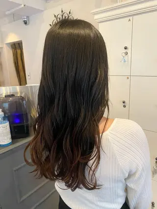 ロング ボブ/透明感カラー 岸本涼奈のヘアスタイル