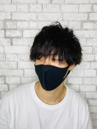 ショート ヘアアレンジ メンズ ブリーチなし艶カラー 東家のヘアスタイル