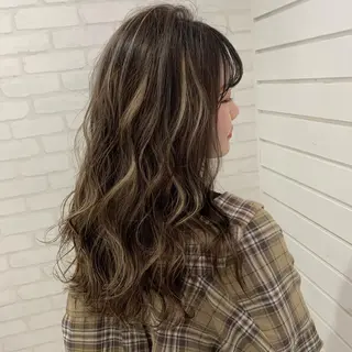 ロング カラー 透け感カラー 顔周り/neneのヘアスタイル