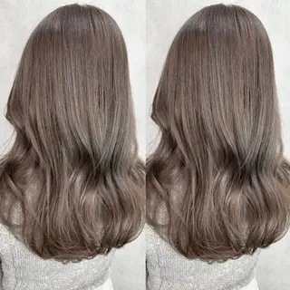 セミロング カラー 💎色落ち綺麗に白肌 ラベンダー💎りんのヘアスタイル