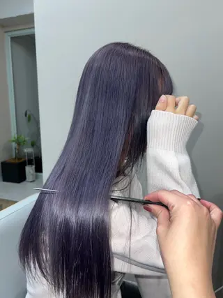 セミロング カラー 岡山ハイトーン・ ルーツカラー/こもものヘアスタイル