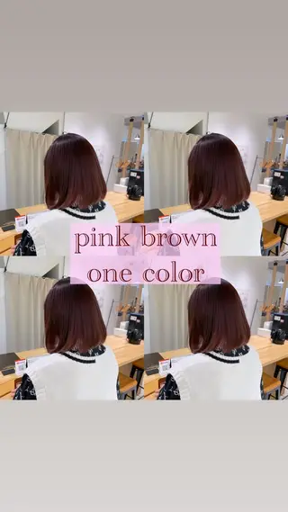 ミディアム カラー ピンクカラー🎀/ ミルクティー🍼花音のヘアスタイル