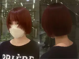 ミディアム [ ]Shiro シロ 熊谷 美容室所属・韓国系レッドカラー mikuのヘアスタイル