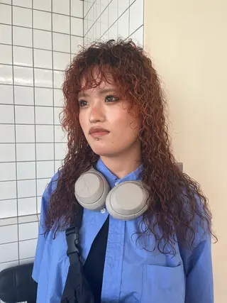 ロング カラー パーマ ボブパーマ/パーマ ウルフパーマのヘアスタイル