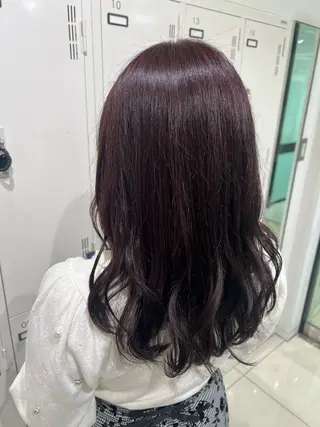 セミロング カラー 暖色カラー🌹 中山由梨のヘアスタイル