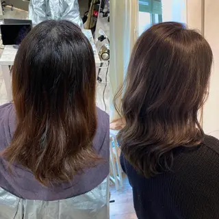 セミロング カラー On所属・顔まわりカット🌟 くびれヘア/寺門遥輝のヘアスタイル