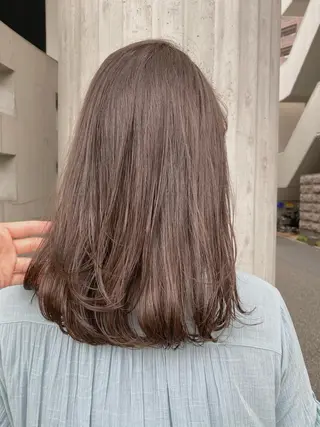 セミロング 海外風カーテンバング Mao広尾美容室のヘアスタイル