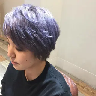 ショート カラー シールエクステ♦️ レイヤー♦️福田晃大のヘアスタイル