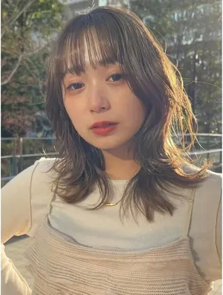 ミディアム 髪質改善🇰🇷レイ ヤーカット/艶透明髪のヘアスタイル