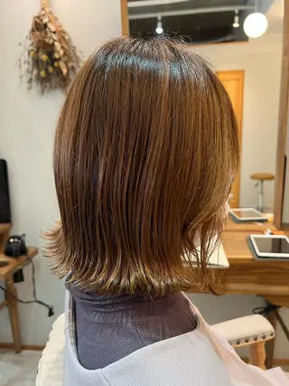 ミディアム ぱつボブ/ ショート/YUKIのヘアスタイル