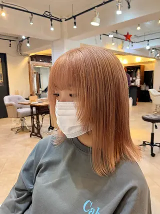 セミロング カラー 💛ハイトーン💛 りむのヘアスタイル