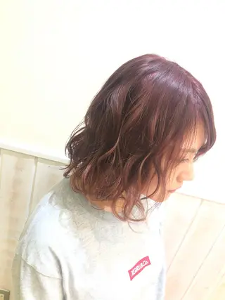 ミディアム 🦕望月渉🦕 パーマ🌪️ブリーチのヘアスタイル