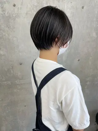 ショート 暖色カラー/オリーブ /ミニボブ/白柳美空のヘアスタイル