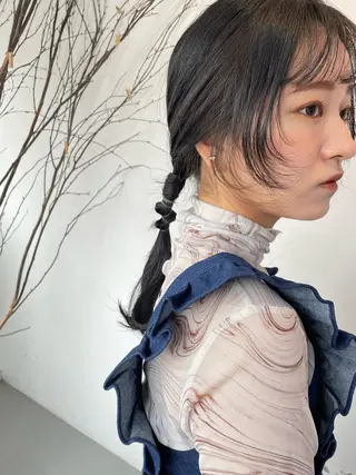 ロング ヘアアレンジ silo所属・silo MOKA 顔周りカット🦦のヘアスタイル