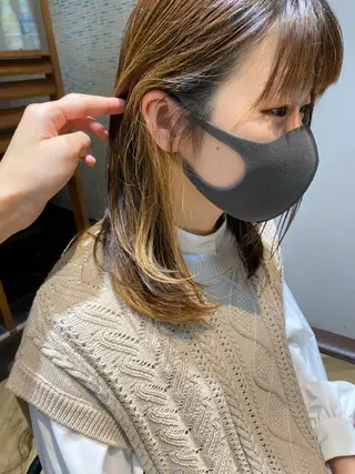ミディアム カラー 美髪改善・ブリーチ tadasuke⭐️のヘアスタイル