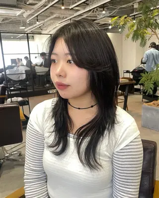 セミロング 元平 未祐のヘアスタイル