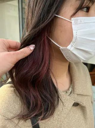 セミロング カラー ボブ/暖色/透明 感カラー/Sachiのヘアスタイル