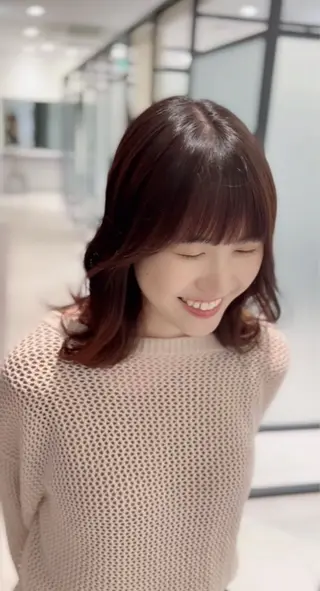 ミディアム カラー 髪質改善/顔まわり 石原のヘアスタイル