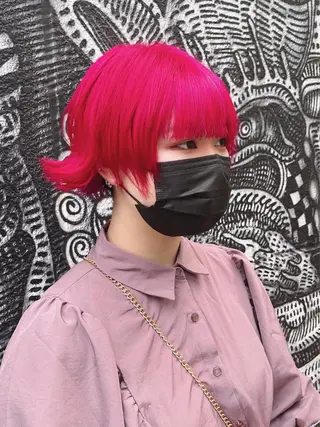 ショート カラー ヘアアレンジ haco+所属・🌈派手髪エクステ ブレイズ🌈ひろとのヘアスタイル