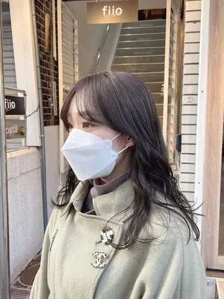 セミロング カラー 梅田美容室 山崎海波のヘアスタイル