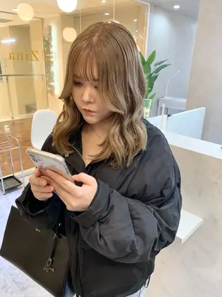 セミロング カラー 韓国ヘア🇰🇷/ 顔周り/松田光里のヘアスタイル