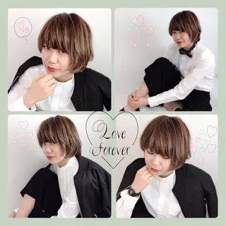 ショート カラー 韓国ヘア得意❤︎森澤 悠佳のヘアスタイル