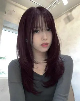 カラー ロング 🤍🥀韓流暖色レイ ヤー🥀🤍あやねのヘアスタイル
