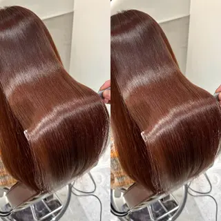 セミロング カラー 髪質改善・縮毛矯正 人気No.1💍本木のヘアスタイル