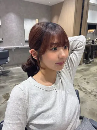 セミロング 新宿ハイトーン/ カットモデル/のりかのヘアスタイル