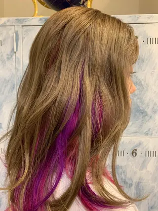 セミロング カラー 髪質改善/縮毛矯正 ツヤ髪🩷さつきのヘアスタイル