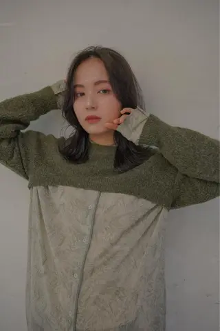 ミディアム タンバルモリパーマ 礒井メンキのヘアスタイル