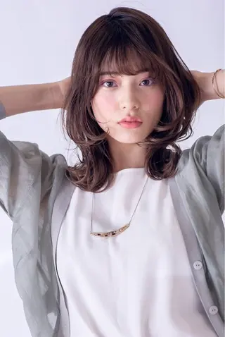 セミロング カラー パーマ ヘアアレンジ 大人女性を美しく✱ 吉祥寺BRING近藤のヘアスタイル