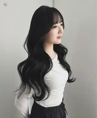 ロング 中嶋蓮 透明感カラー韓国ヘアのヘアスタイル