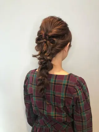 ロング カラー ヘアアレンジ マツエク・マツパ beautyessence都立大学所属・豊田 晴香のマツエク・マツパデザイン