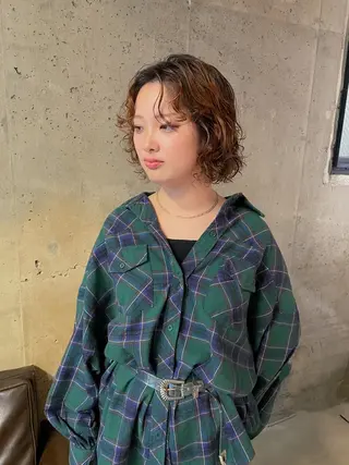 ショート パーマ パーマ/レイヤー 岩山丈一郎のヘアスタイル