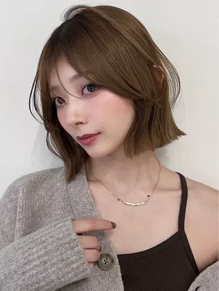 ショート 透明感ベージュ/ボブ /表参道 yunaのヘアスタイル