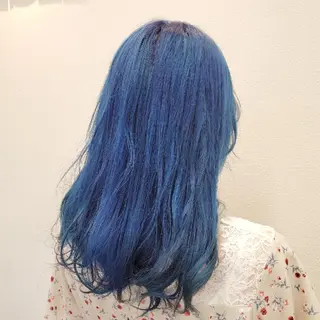 ロング カラー 推しアニメカラー🌈 ツヤ透明感カラー🦄のヘアスタイル