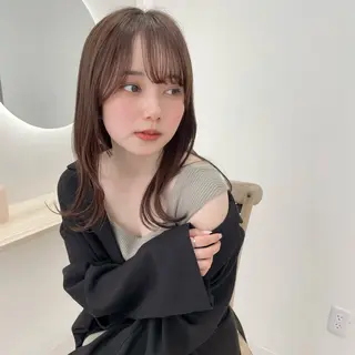 セミロング カラー 透明感カラー 🩰あさのヘアスタイル