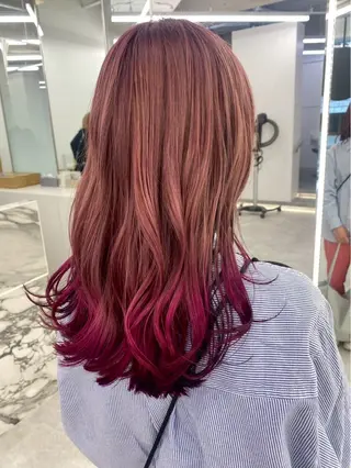 ロング カラー 艶感🫧× 暖色カラー🍒きののヘアスタイル
