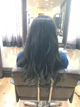 ロング カラー 髪質改善🩵艶髪 ストレート🩵山口のヘアスタイル
