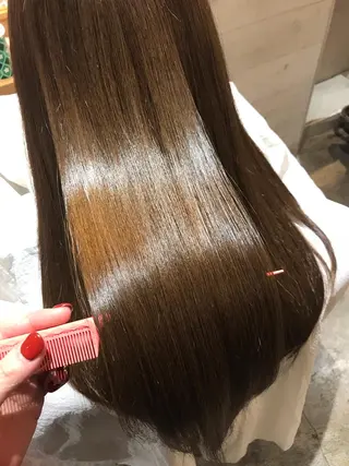 ロング カラー 髪質改善×矯正🫧 韓国ヘアasamiのヘアスタイル