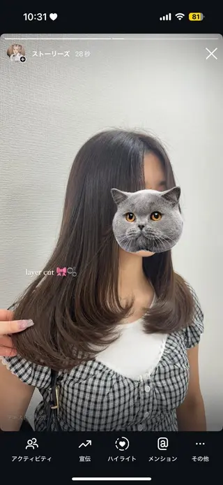セミロング 透ける透明感カラー 🩶anju🪽ྀིのヘアスタイル