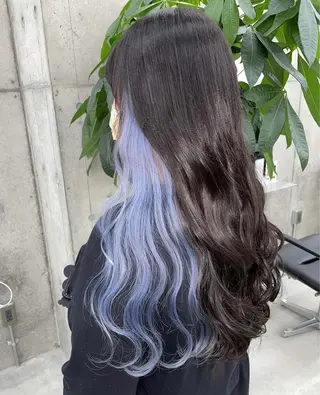 ロング カラー LINOET名古屋所属・ダブルカラー💖上村 純妃💖名駅徒歩5分のヘアスタイル