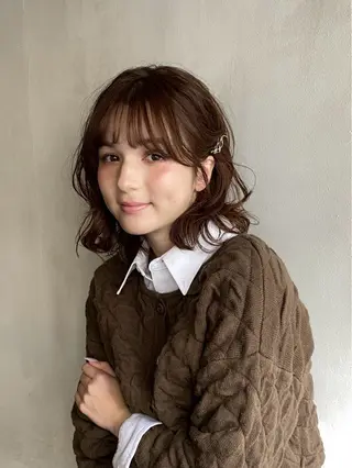 ミディアム カラー くすみカラー♡ Yuukaのヘアスタイル