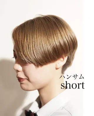 ショート カラー ハイトーン/レイヤー /ケアブリーチ石川治のヘアスタイル