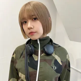 ショート カラー 心斎橋ダブルカラー ボブ/レイヤーのヘアスタイル