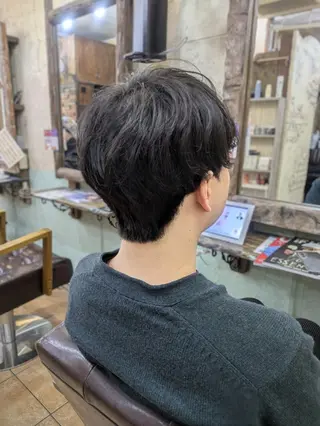 ショート パーマ メンズ ボブパーマ/メンズ カワカミサトミ🐨のヘアスタイル