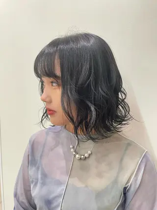カラー パーマ/ボブ/ ヘルシーカラー/風花のヘアスタイル